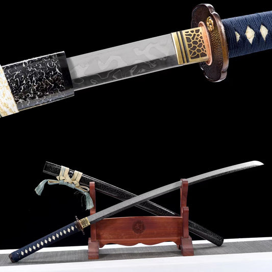 Collectibles, Handcrafted Katana Swords, Burning Blades, Personalized, Special Clay Tempering Process, Full Tang