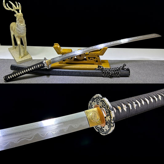 Collectibles, Damascus steel clip steel, full Tang sword， Burning Blade