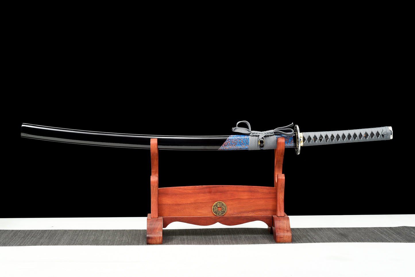 Collectibles, handcrafted katana swords, blue blade, full tang