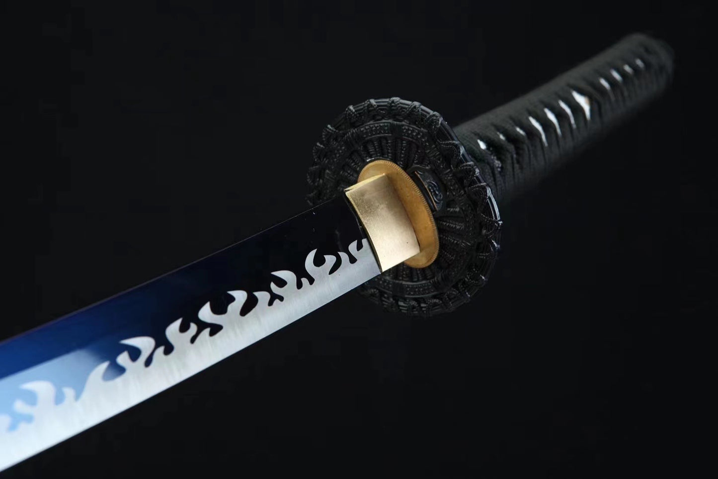 Collectible, handmade katana, blue blade, full Tang katana