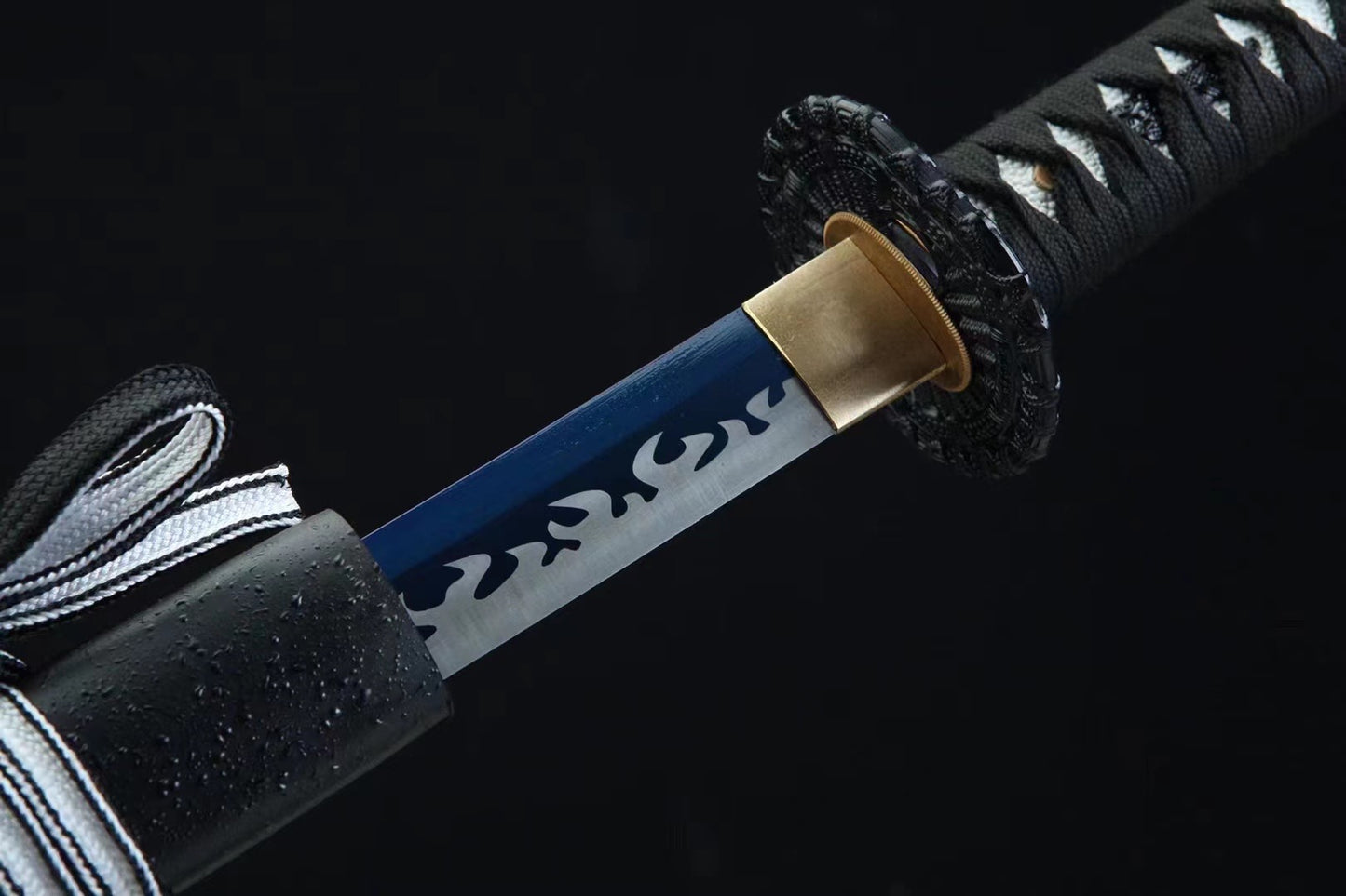 Collectible, handmade katana, blue blade, full Tang katana