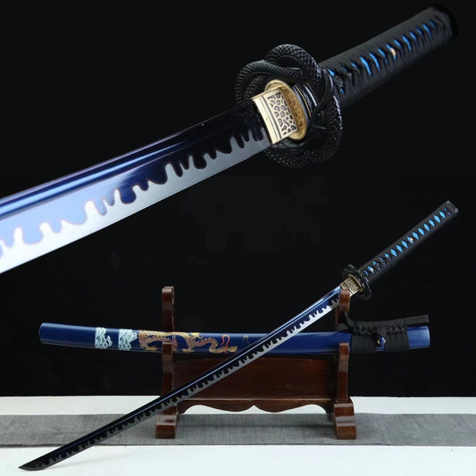 Collectibles, manganese steel, blue blades, handmade samurai swords, full Tang