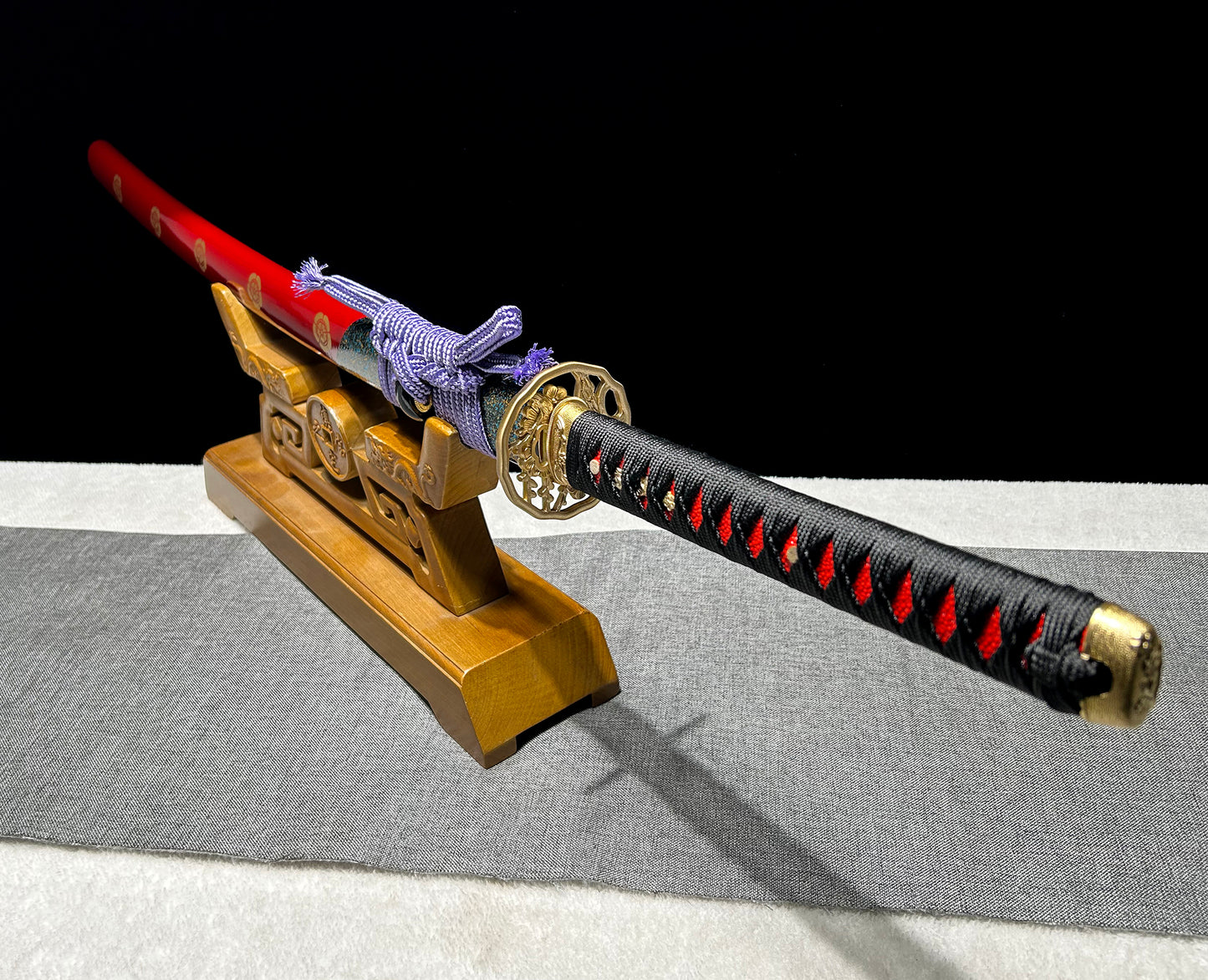 1095 Steel Special Clay Tempered, Burning Blade, Real Samurai Sword, Japanese Katana, Purple Blade, Full Tang