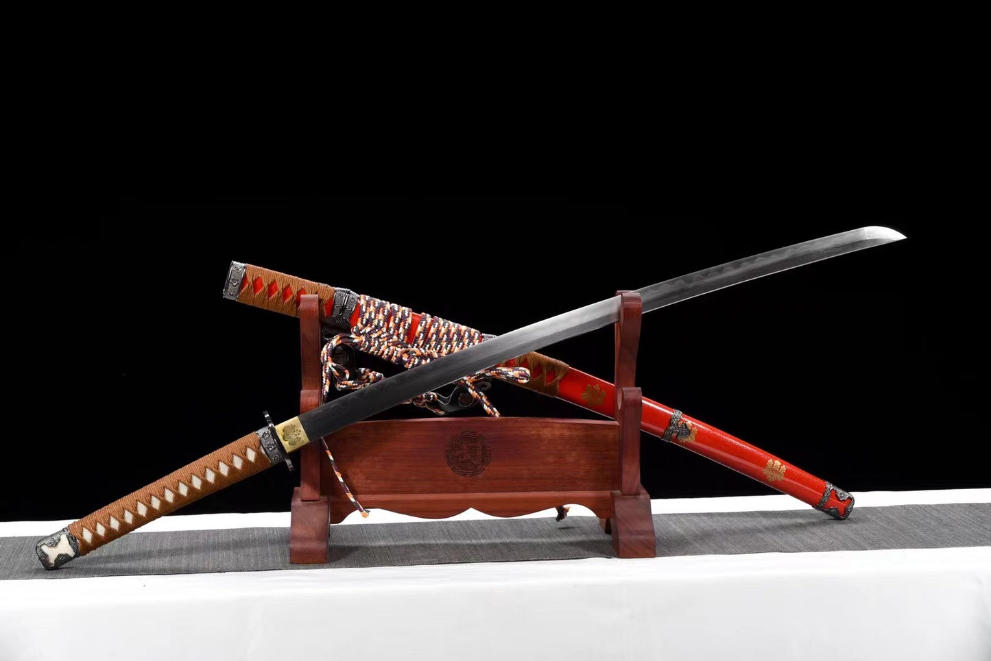 Collectibles, Handcrafted Katana Swords, Burning Blade, Damascus Steel, Full Tang