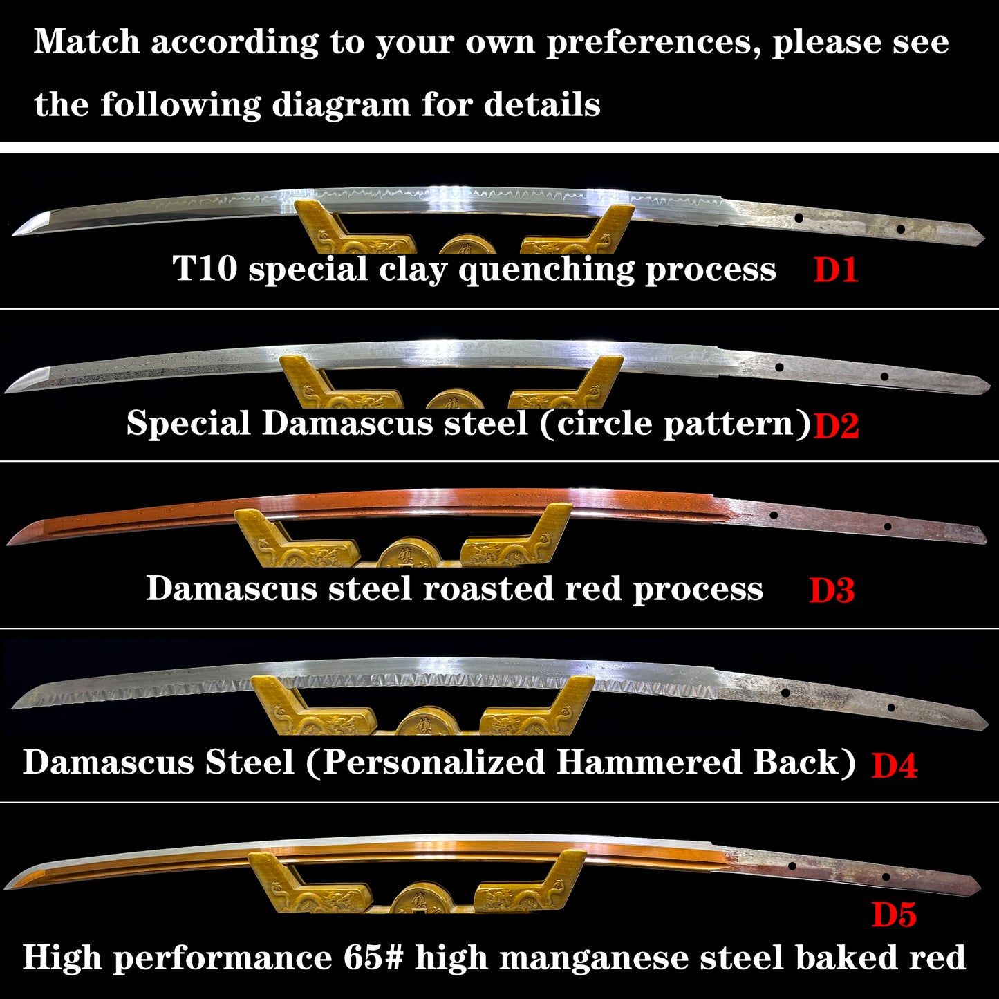 Collectibles, custom samurai swords, free combination, full Tang