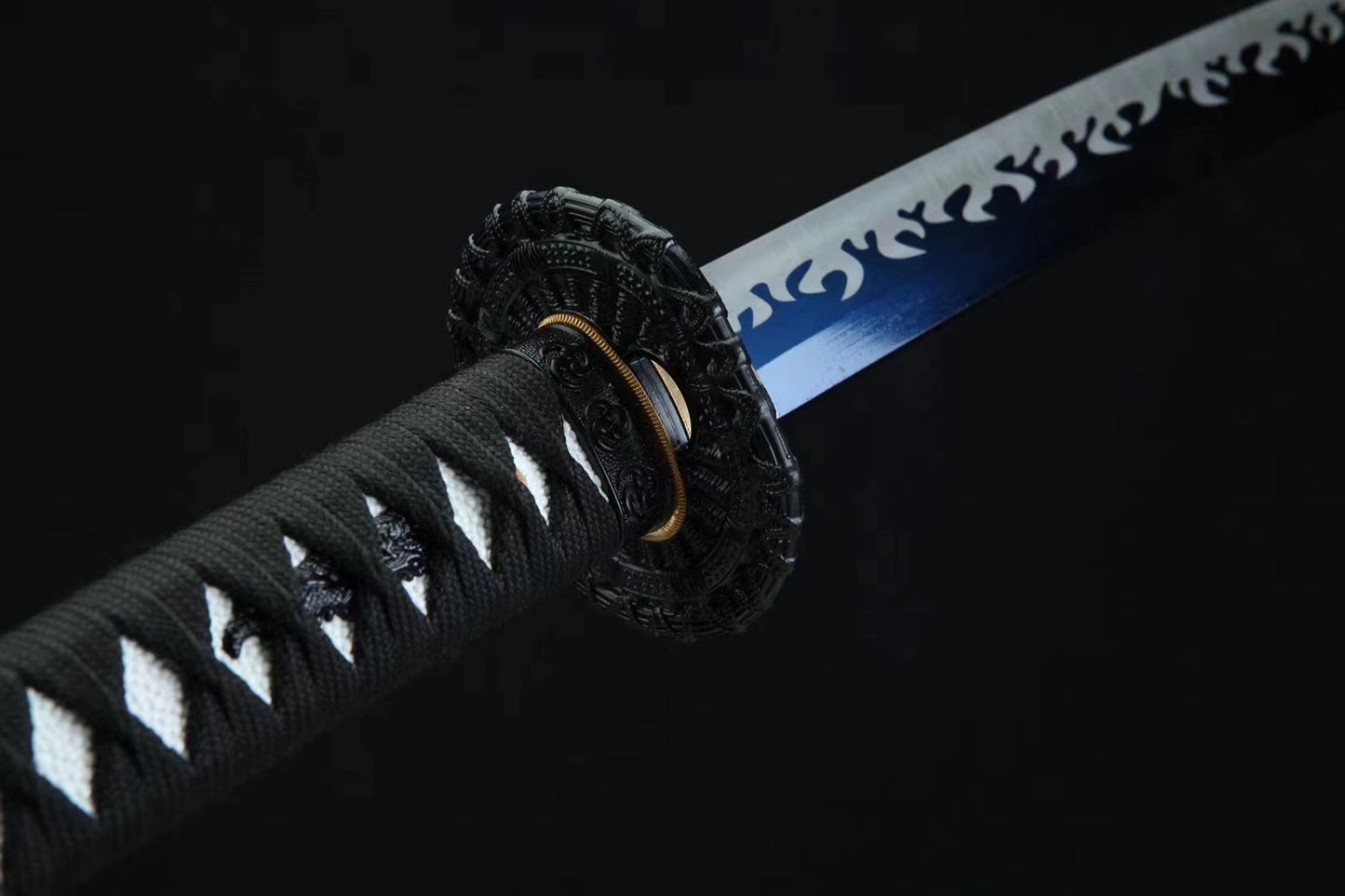 Collectible, handmade katana, blue blade, full Tang katana