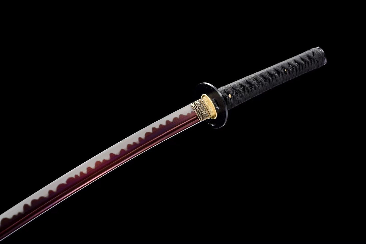 Collectible, handmade katana, high manganese steel, red blade, full Tang katana