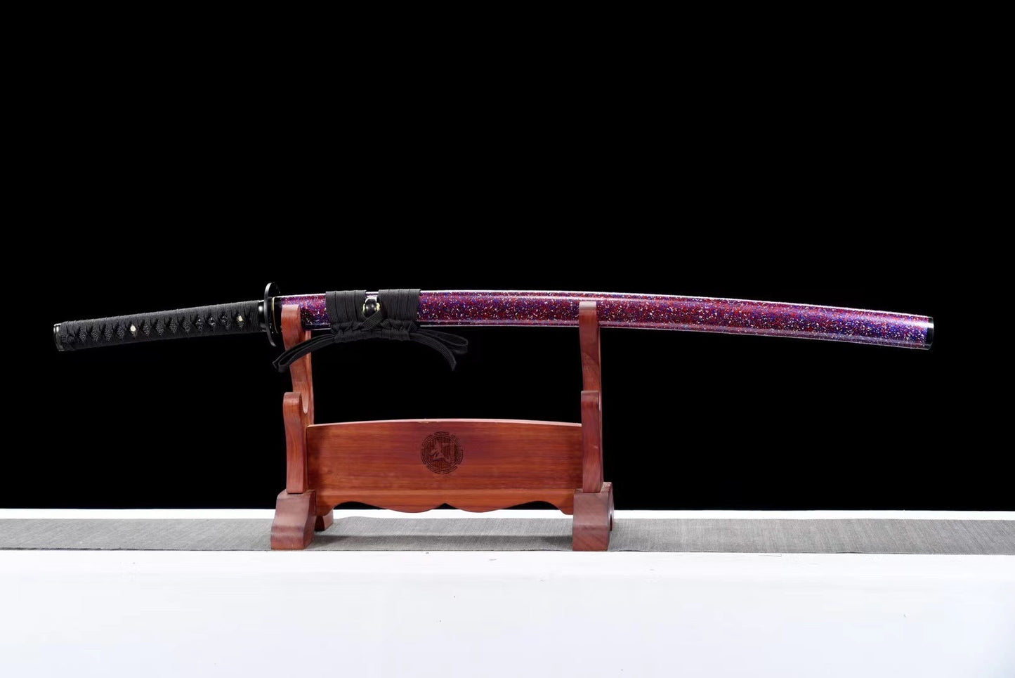 Collectible, handmade katana, high manganese steel, red blade, full Tang katana