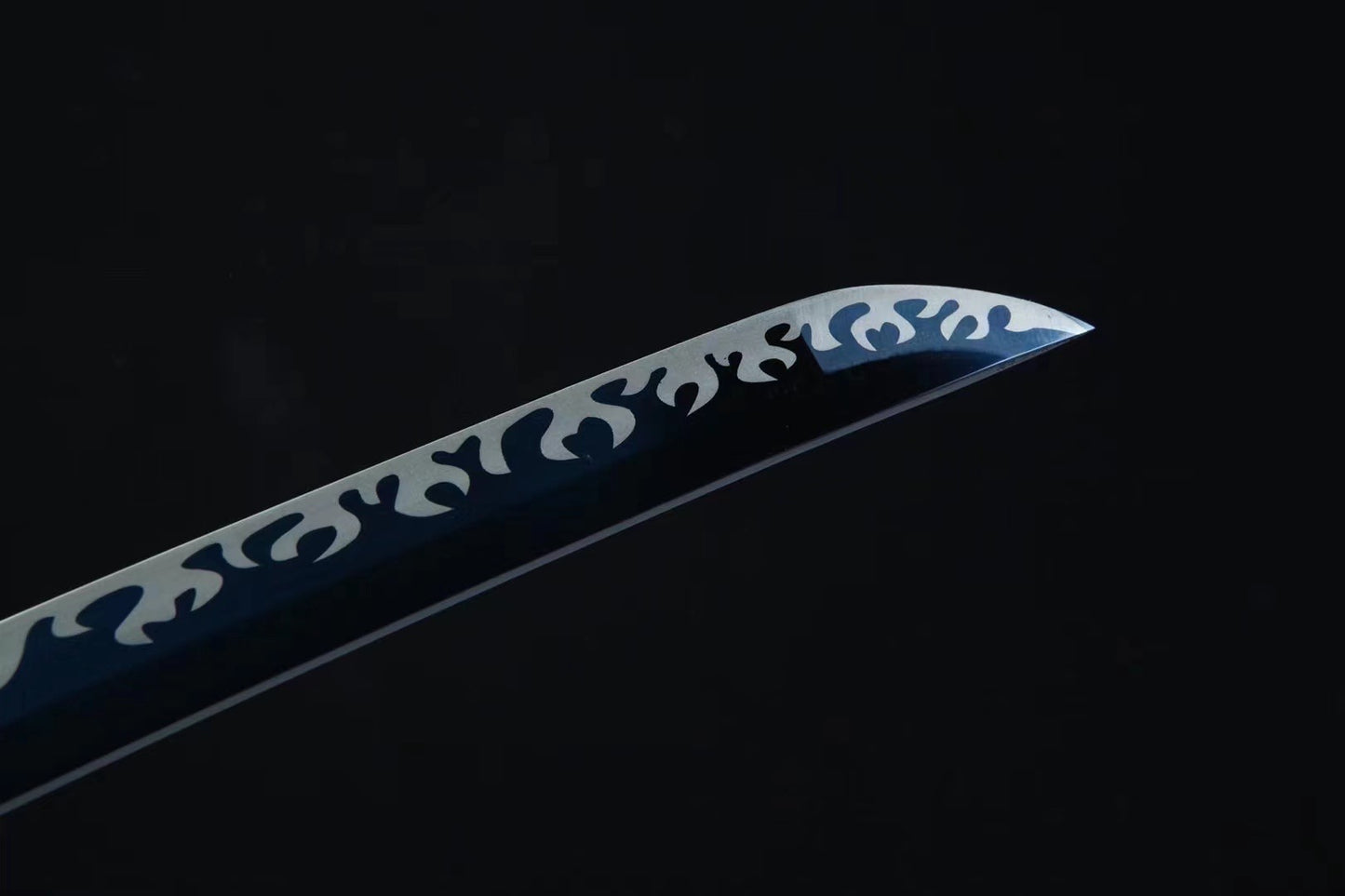 Collectible, handmade katana, blue blade, full Tang katana