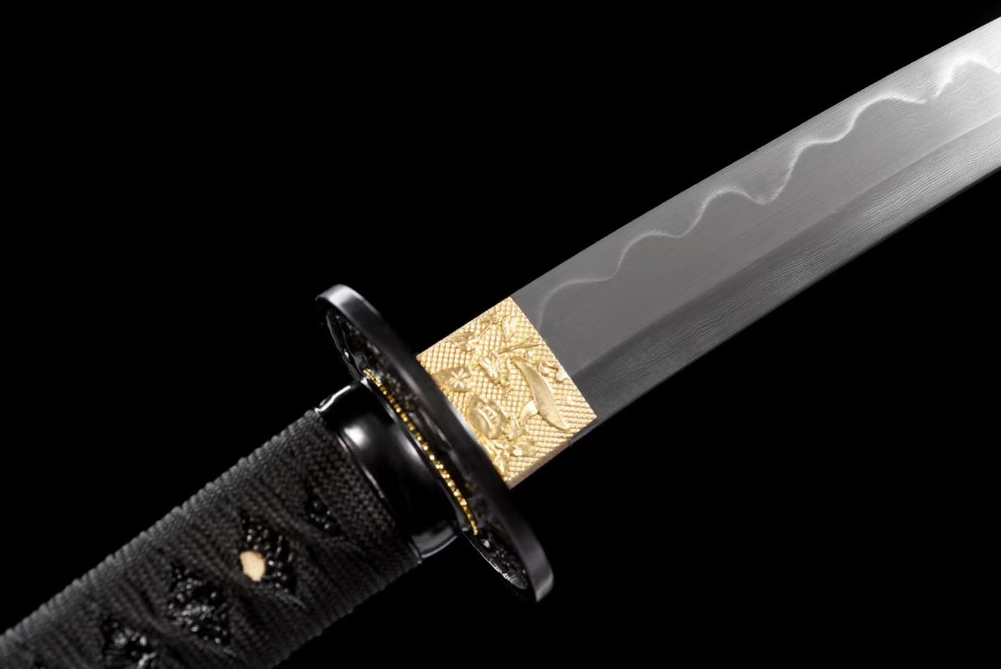 Collectibles, handmade tanto, burning blade, Damascus folding steel special quenching，real katana, full tang