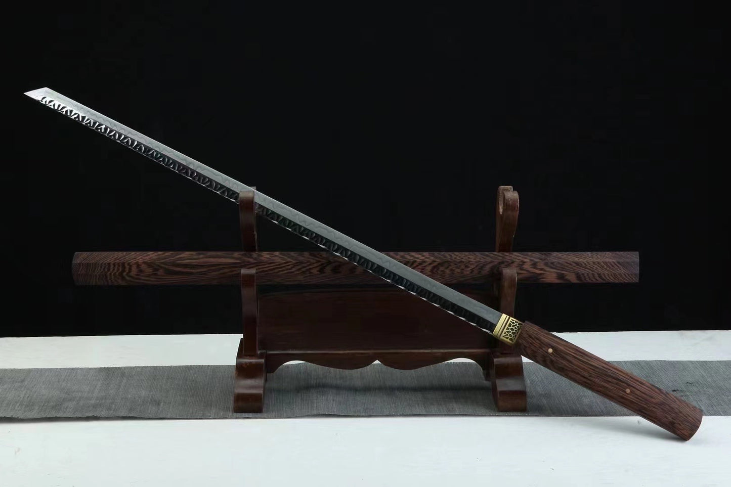 Handmade Tang Heng Dao, 1095 steel, full Tang，Special clay quenching process，Burning Blade