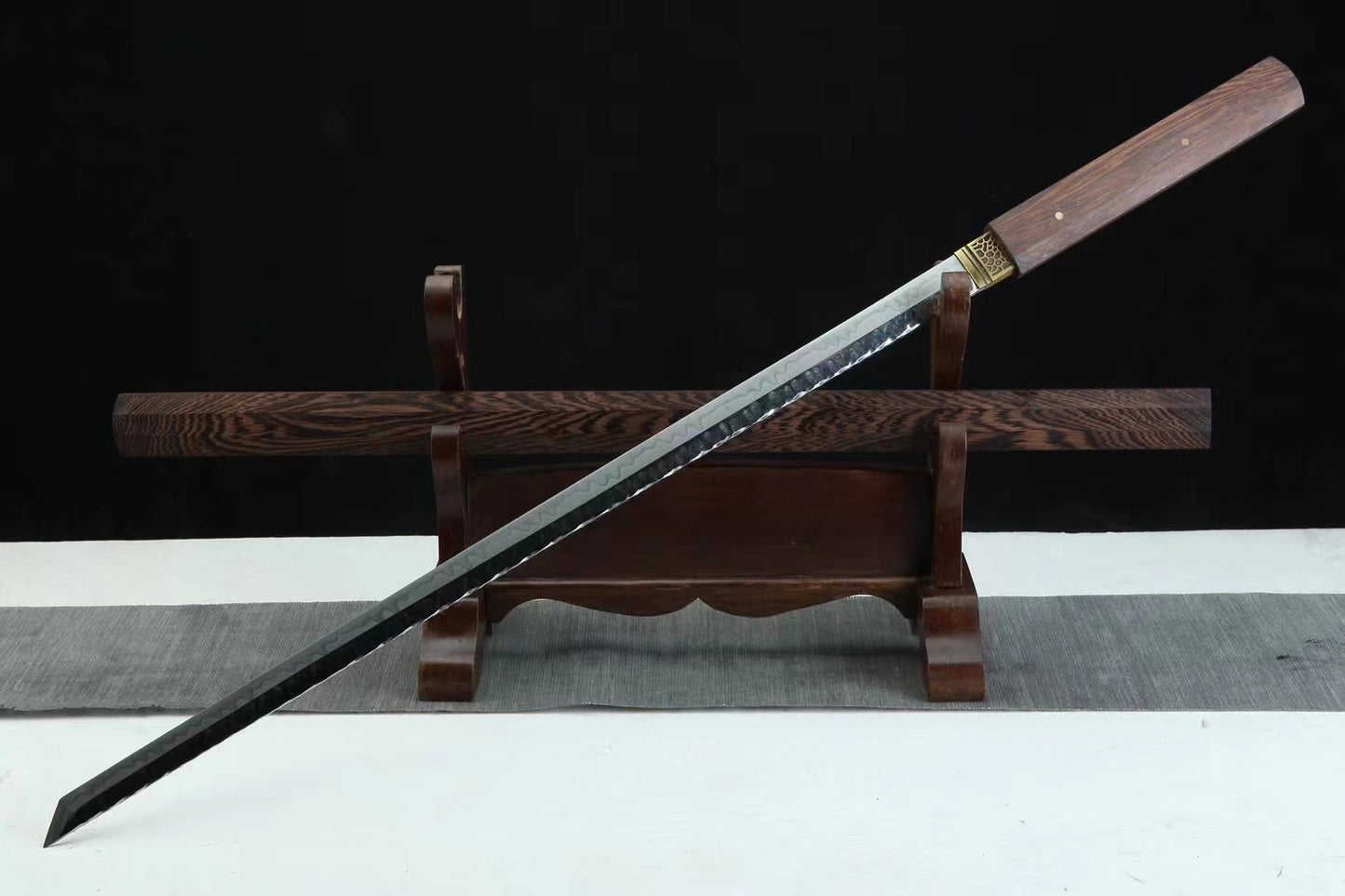 Handmade Tang Heng Dao, 1095 steel, full Tang，Special clay quenching process，Burning Blade