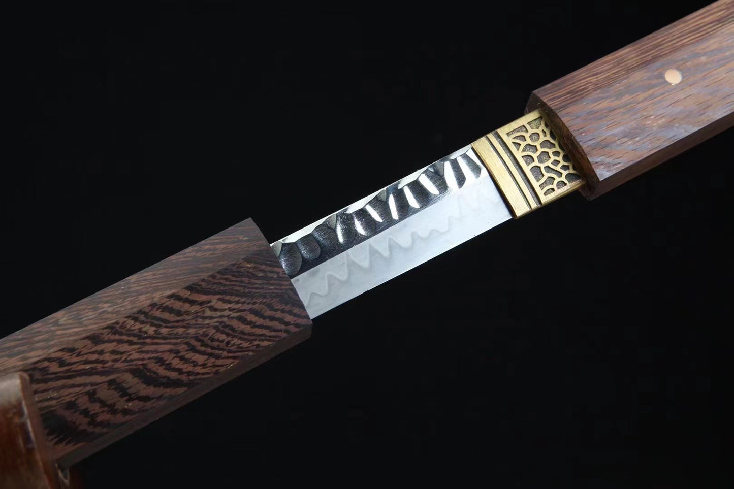 Handmade Tang Heng Dao, 1095 steel, full Tang，Special clay quenching process，Burning Blade